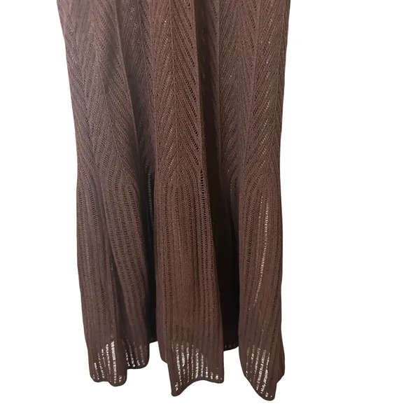 Moda International Brown Knit Lined Halter Style Dress Women Sz XS - Image 5
