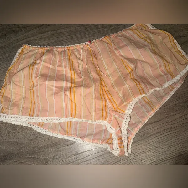 Victoria’s Secret 2000’s Y2K Orange Sherbet Lace Low waist Lounge Shorts L - Image 3