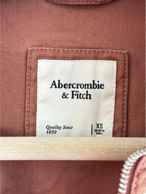 Abercrombie & Fitch Cropped Utility Jacket Dusty Rose Canvas XS - Image 5