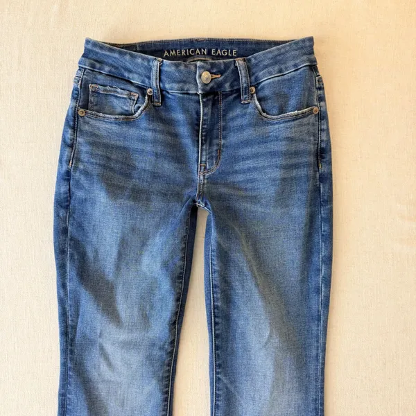 American Eagle Curvy High-Rise Skinny Kick Jeans Womens 2 Short Blue - Image 7