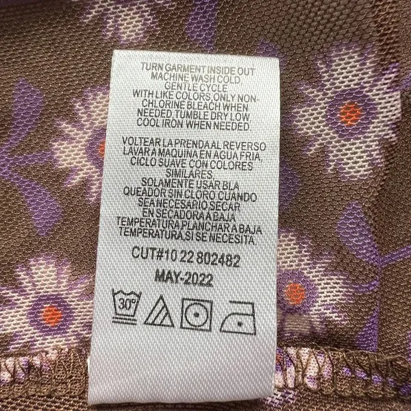Lavender Moon Shirt Womens XL Sheer Mesh Floral Print Long Sleeve Retro Preppy - Image 14