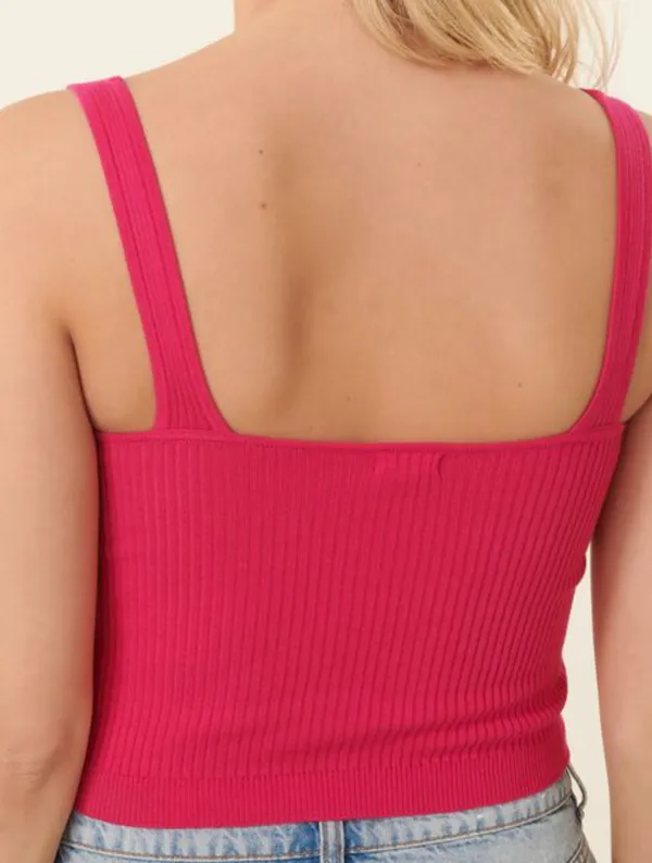 Garage Hot Pink Square Neck Sweater Tank - Image 3