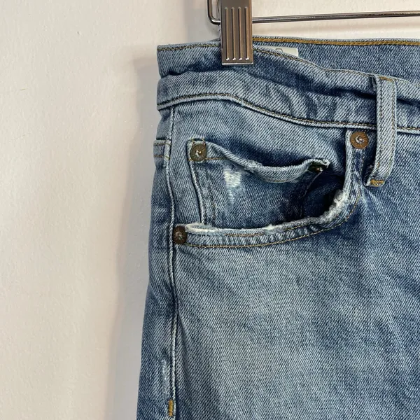 Agolde Nico Slim High Rise Ankle Distressed Button Fly Stretch Jeans Womens 28 - Image 4