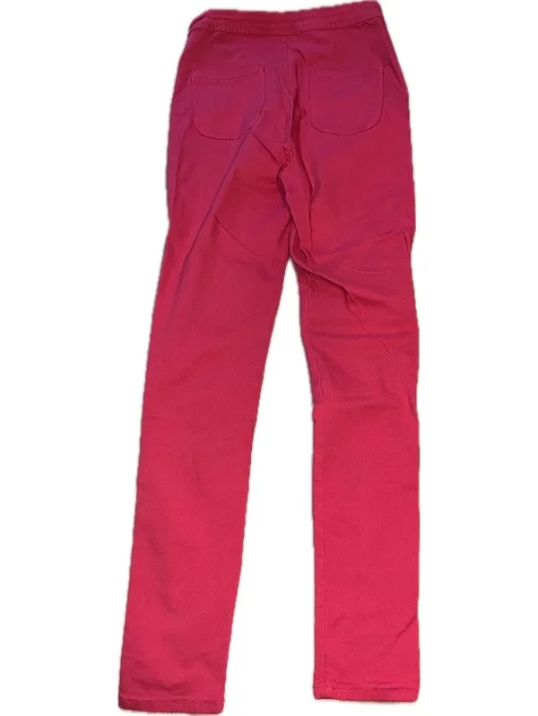 Super Swank" High-Waisted Stretchy Skinny Jeans - Fuchsia Pink (Size L) - Image 3