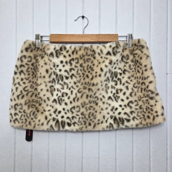 ROMWE Leopard Print Grunge Punk Spring Carnival Fluffy Mini Skort‎ Y2K Size L - Image 2