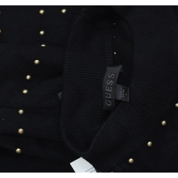 Guess Womens Sleeveless Studded Veronika Bodycon Knit Sweater Dress Jet Black L - Image 5