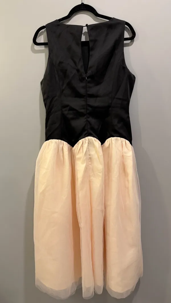 Lulus Satin Bodice Tulle Skirt Drop Waist Colorblock Midi Dress - Image 5