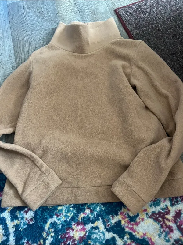 Dudley Stephen’s Women's Camel Mock Neck Cozy Sweater - Image 3