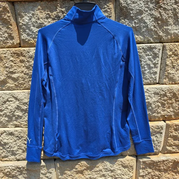 Puma NWT -876 Rotation 1/4 Zip Mazarine Blue Long Sleeve Top 577943-19 Size‎ L - Image 3