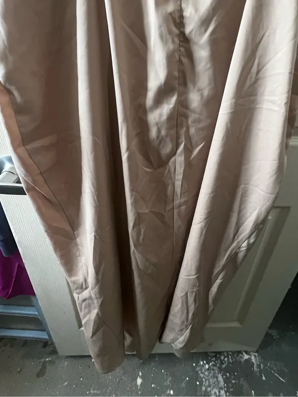 Showpo Wrap Tie Tulip Hem Dress Champagne Size 16 - Image 9