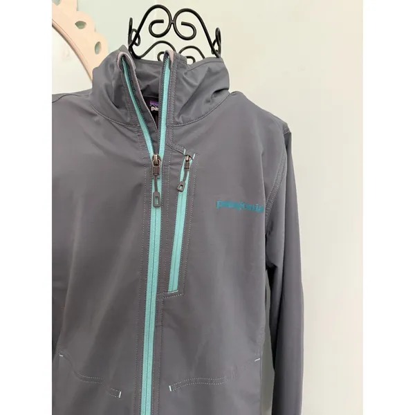 Patagonia W’s All The Free jacket women size Medium Gray turquoise‎ - Image 2