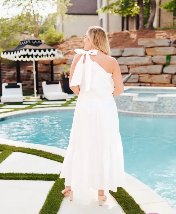 Boutique White Dress Size M - Image 5