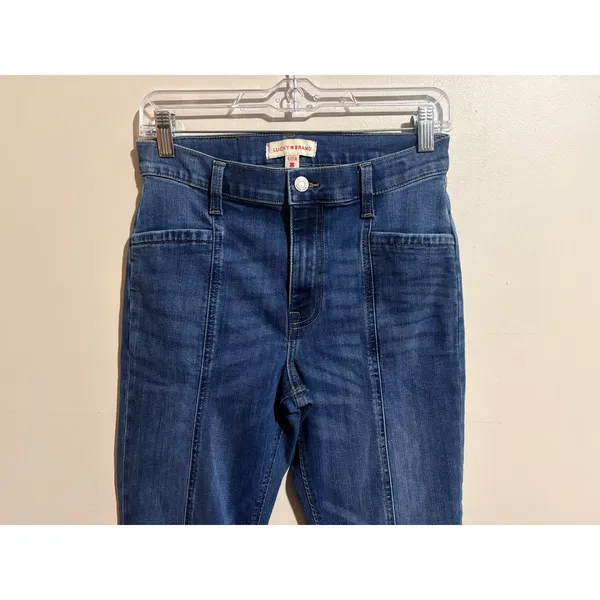 Lucky‎ Brand Stevie High Rise Flare Jeans Womens 4/27 Blue Excellent Seam Detail - Image 10