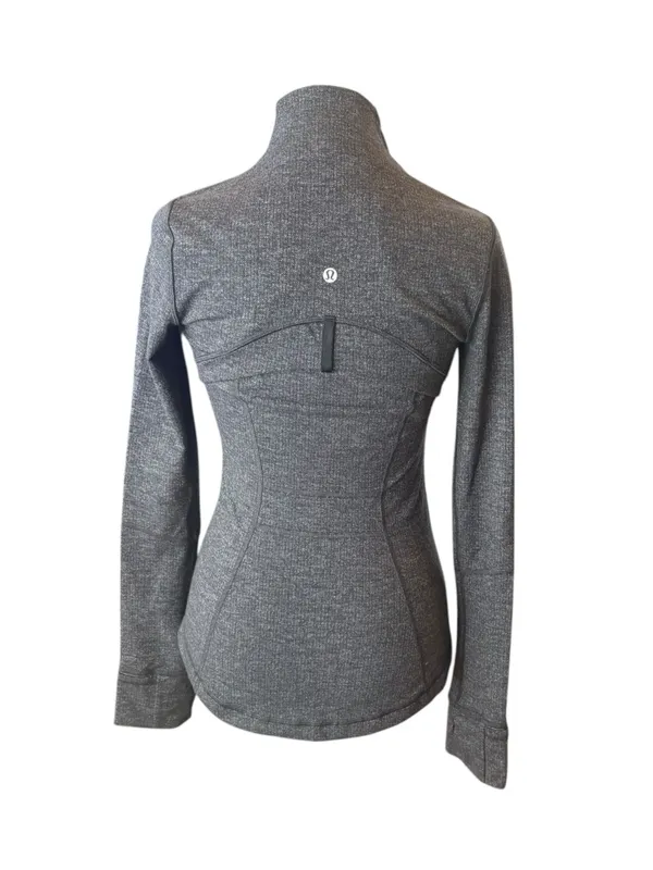 Lululemon Define Jacket Heathered Herringbone Gray Womens Size 4 - Image 3