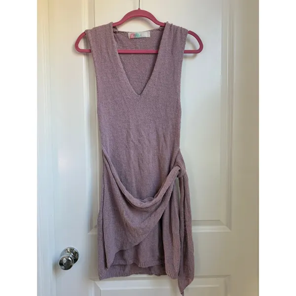Free‎ People Beach Poppy Sweater Mini Dress Ochid Rain Size XS Beach Roma… - Image 7