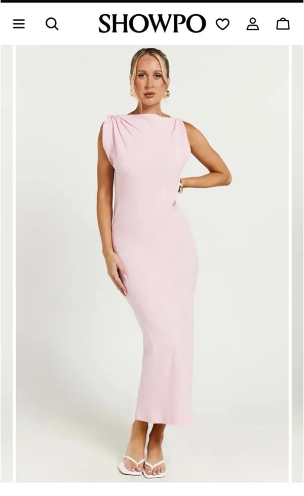 NWT Showpo linen soft pink dress size 4 - Image 3
