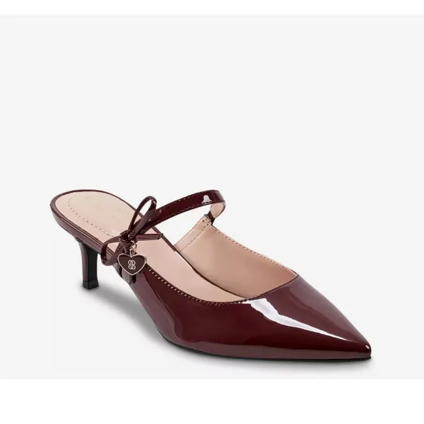 NEW Bandolino Women's Mayblis Heeled Mules Red Patent Heels Shoes 9.5‎ - Image 2