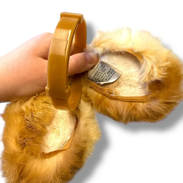 Vintage Rabbit‎ Fur Earmuffs Tan Adjustable Soft Cold Weather Winter Cozy - Image 3