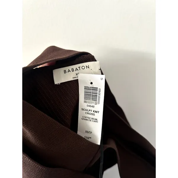 Aritzia Babaton Sculpt Knit Cross Coffee Bean Dress NWT Size XS - Image 4