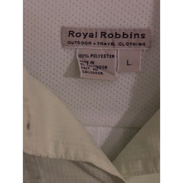 Royal Robbins Womens Pale Green Ripstop Hiking Travel Shirt Long Sleeve Large - Image 3