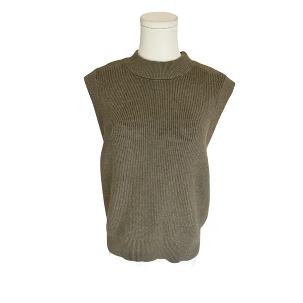 A New Day x Target - NWY Olive Green Ribbed Mock Neck Sweater Vest Sz M - Image 2