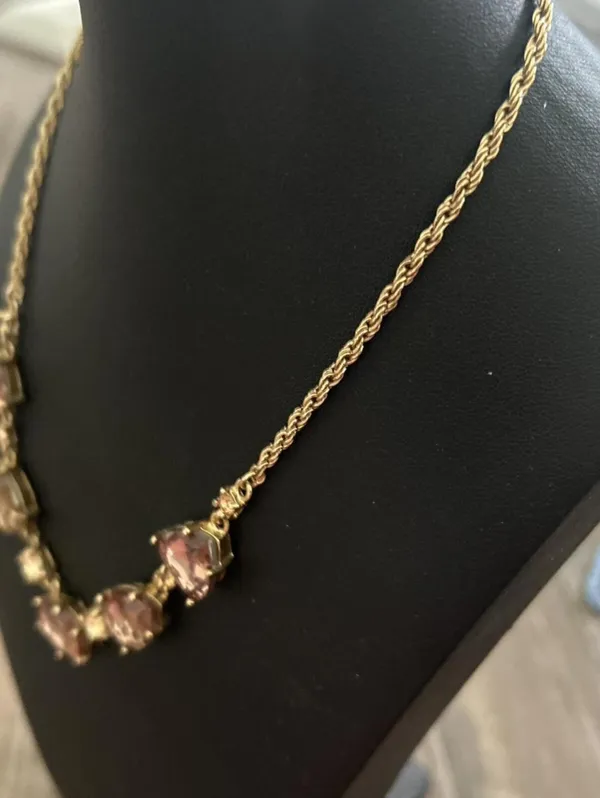 Amber Rhinestone Short Necklace for Women - Image 3