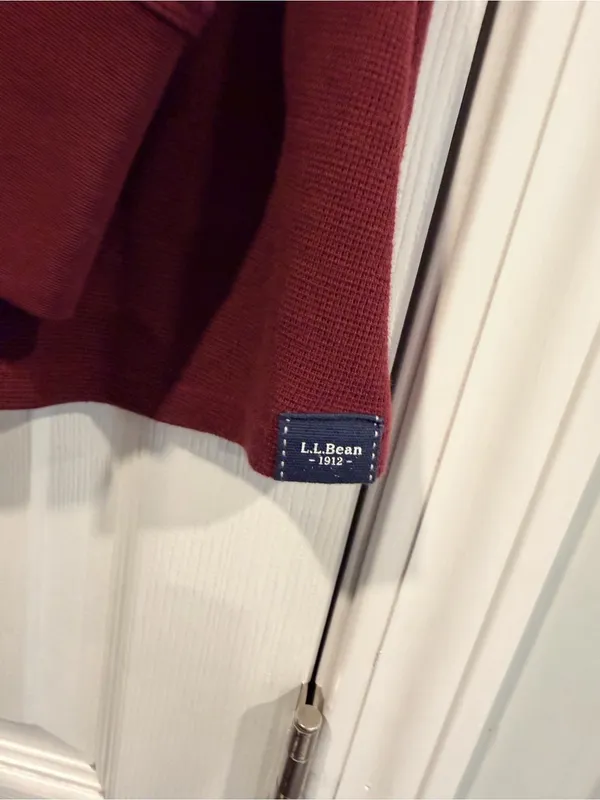 L.L. Bean Size L Burgundy Long Sleeve Crew Neck Waffle Knit Thermal Top - Image 7