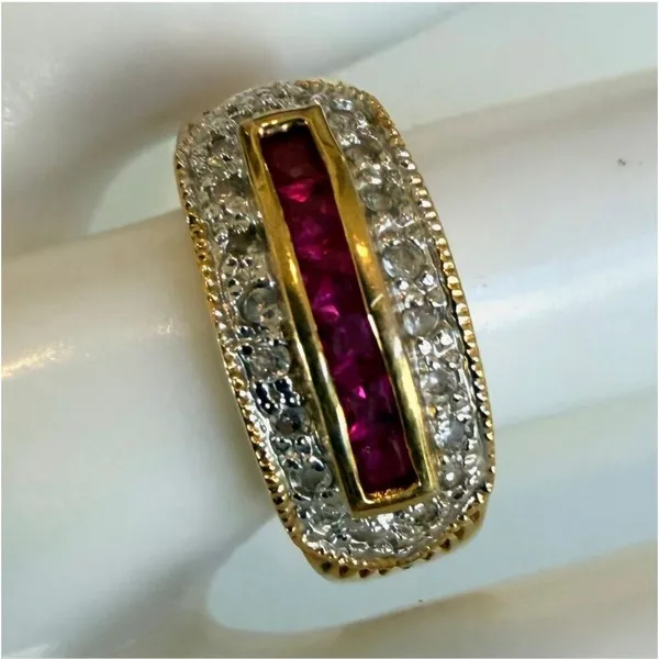 Statement Ring with pink Channel - Image 2