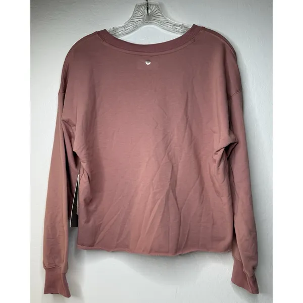 Harmony Balance‎ Organic Cotton Mauve Cropped Sweater Womens Size L Gym Yoga New - Image 2