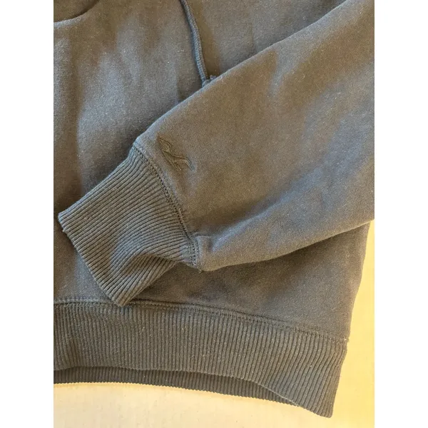 Hollister sherpa lined cropped zip up front drawstring hoodie jacket sz Small - Image 4