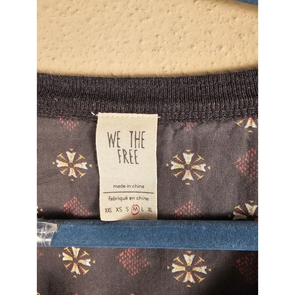 We The Free People‎ Womens Gray Long Sleeve Railroad Henley Shirt Medium - Image 4