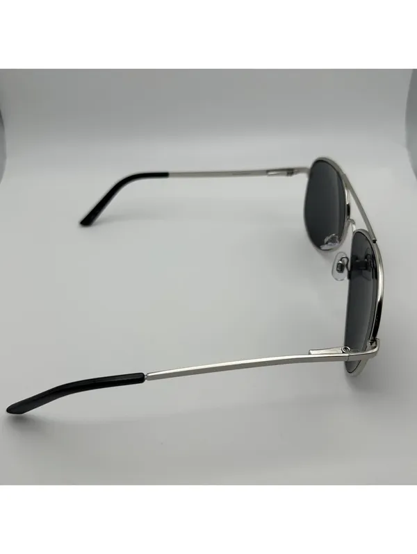 Banana Republic Aviator Sunglasses Silver Frame Black Lenses - Image 8