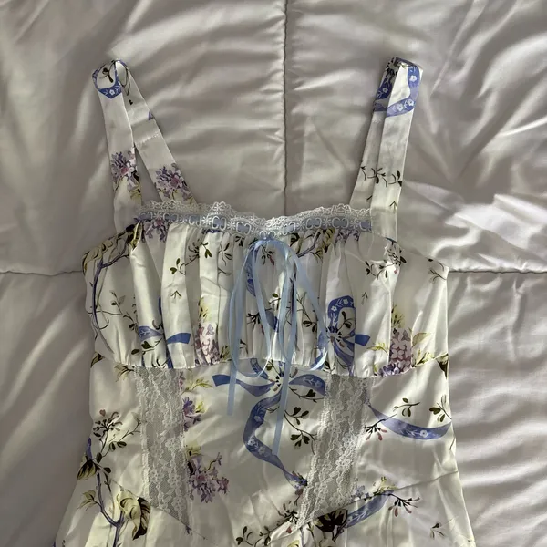 Lilacfloral Mini Dress - Image 4