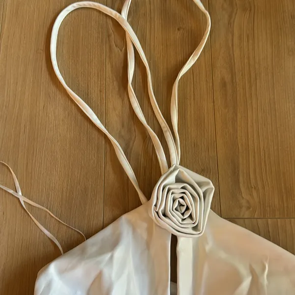 Akira White Flower Halter Dress - Image 5