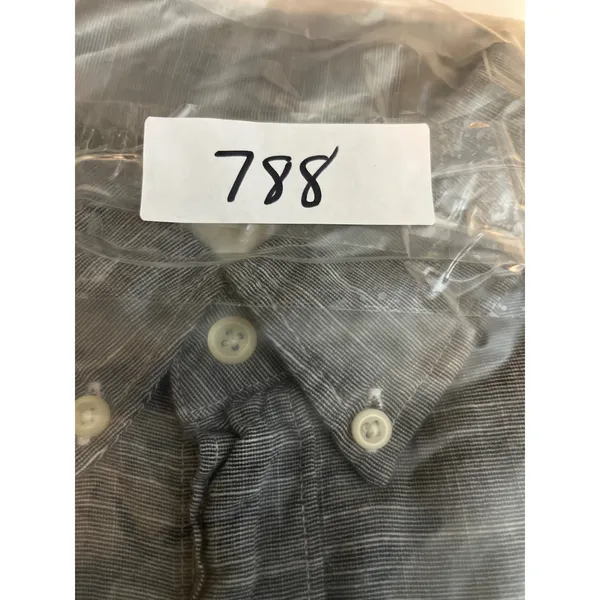 American‎ Eagle Short Sleeve Button Up Shirt Men L Gray White Striped Minimalist - Image 8
