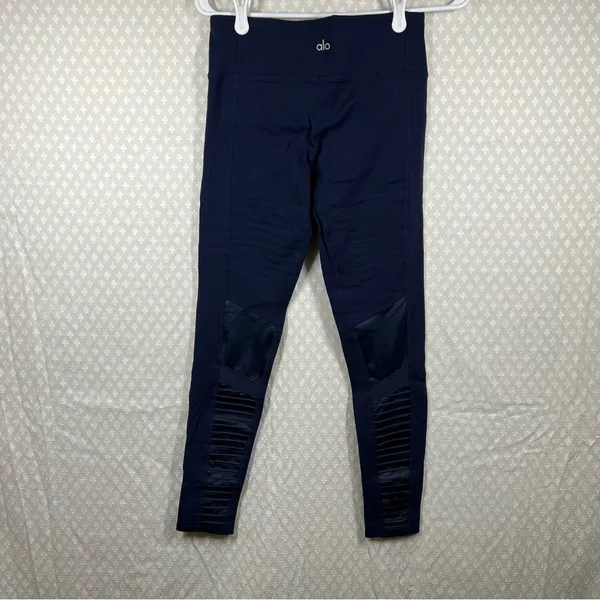 Alo Yoga Dark‎ Blue Mid Rise Moto Leggings - Image 5