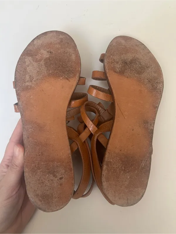 Tory Burch Kira Sandals Womens Size 7 M Leather Buckle Strappy Shoes - Image 9