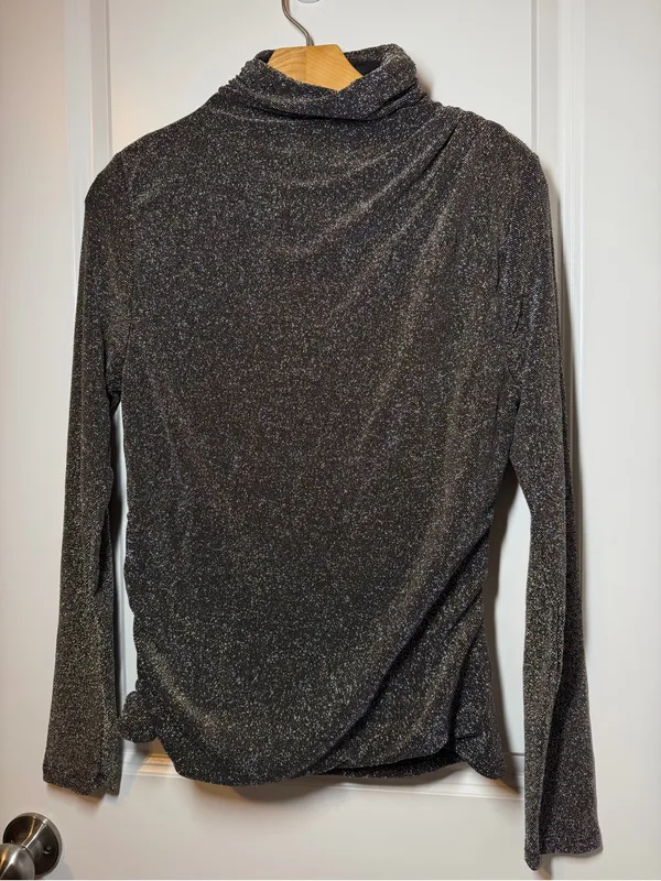 White House Black Market Forme Stretch Metallic Long Sleeve Tee - Image 8
