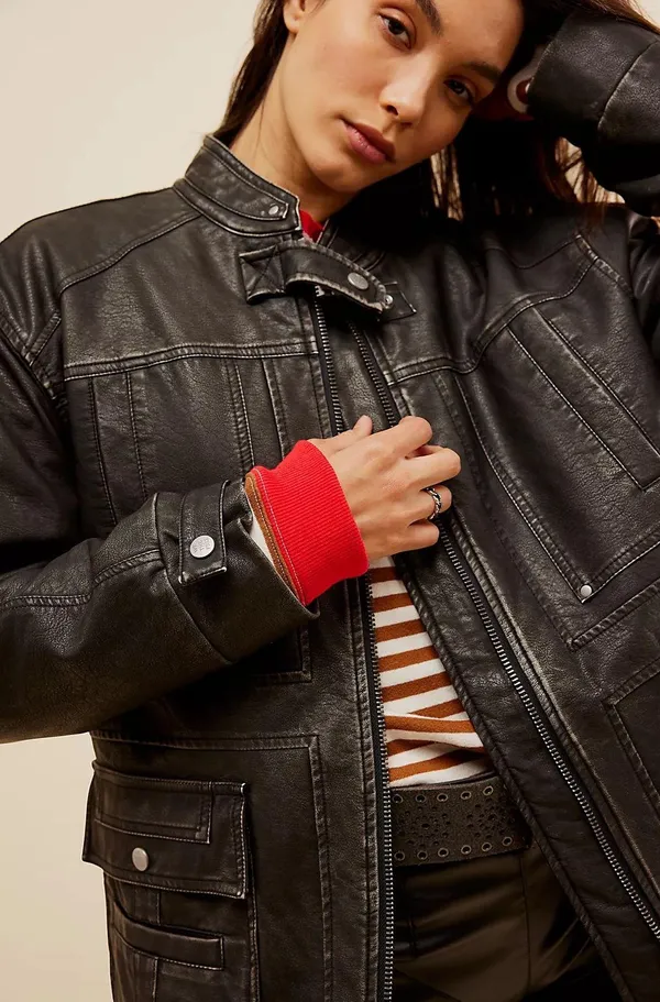 NWT Black All About That Moto Jacket. Size Large - Image 3