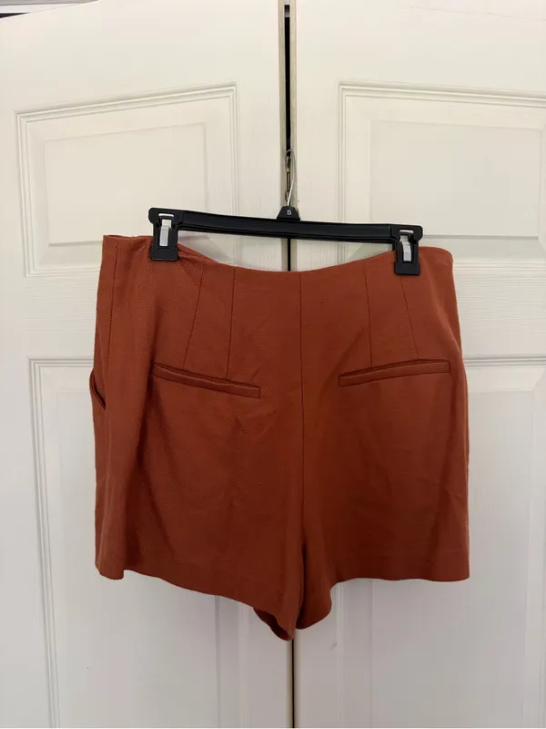 Veronica Beard Gables Short Golden Brown Shorts Pumpkin Orange Size 10 - Image 7