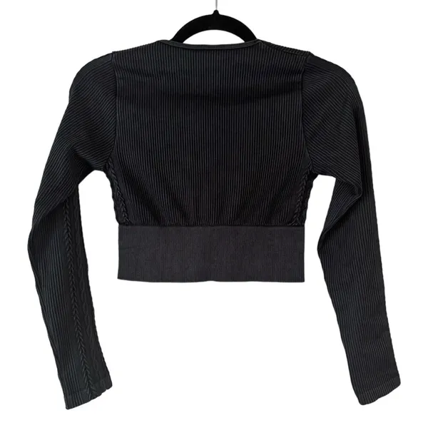 NWT Aerie Offline Sidewalk Seamless Ribbed Long Sleeve Cropped Shirt Sz Medium - Image 2