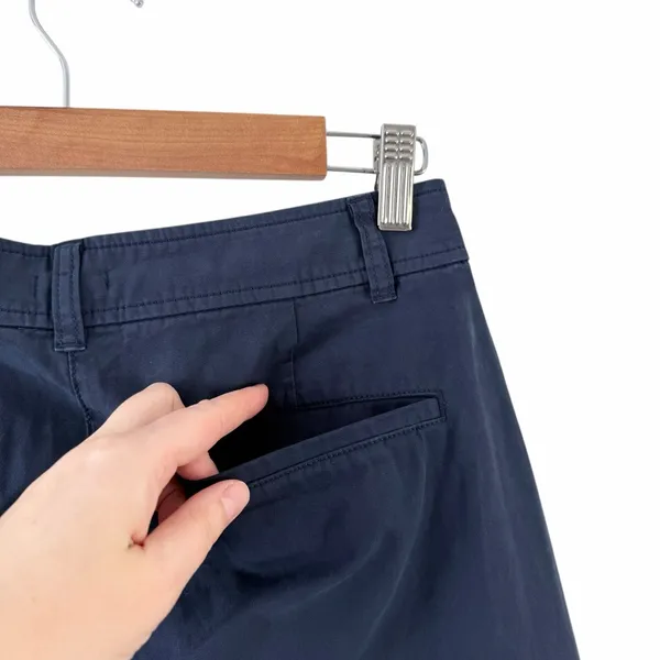 J. Crew Pleated Button Front Pants in Chino Navy Blue Size 2 NWT - Image 8