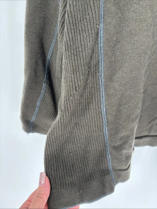 Smartwool green ribbed zip jacket xl - Image 7