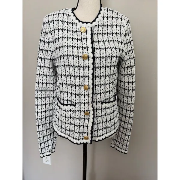 Nic+Zoe tweed sweater jacket size small - Image 7