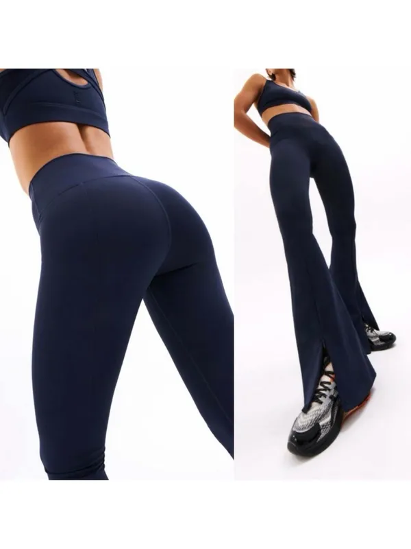 P. E. Nation Full Force Flare Pants Leggings High Rise Navy Blue - Image 2