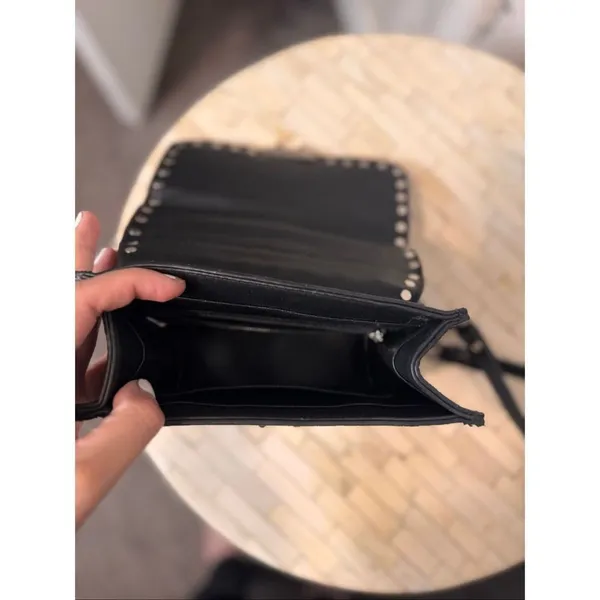 Black Studded Mini Crossbody Bag Chain Strap Punk Rock Studded Purse - Image 4