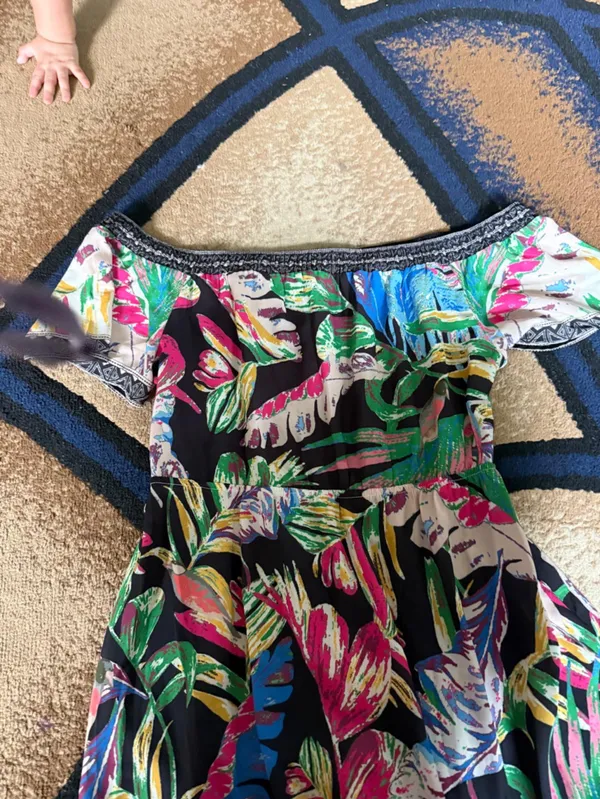 Tiered Floral Maxi Dress in Black Multi - Image 2