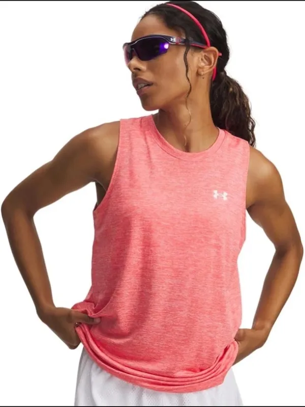 Under Armour Women's Tech Twist Tank Top Venom Red & White size Small. - Image 6