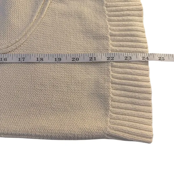 Talbots Cream Cable Ribbed-Yoke‎ Sweater Large Petite Anchor Coastal Nautical - Image 10