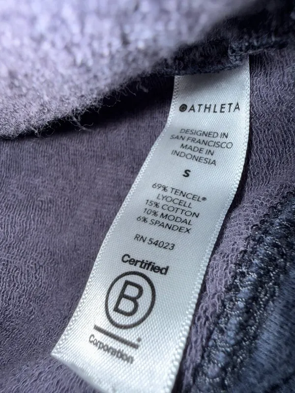 Athleta Navy Abstract Print Soft Crewneck Sweatshirt Women’s Small - Image 5